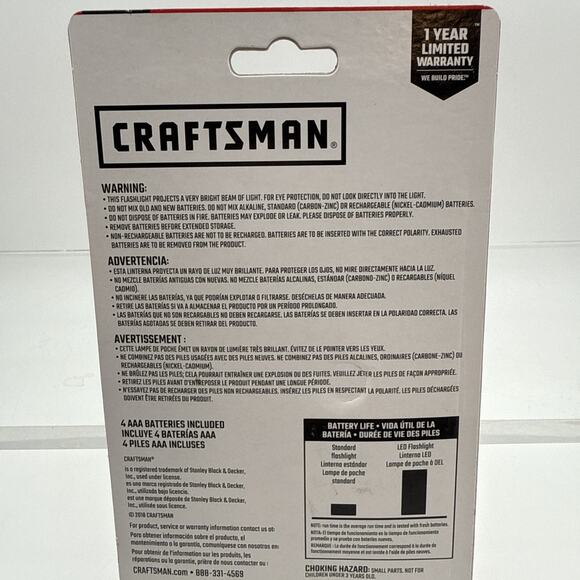 Craftsman Pen Light 80 Lumens LED Flashlight 2 Pc #CMXLFAG65574 - Picture 6 of 6
